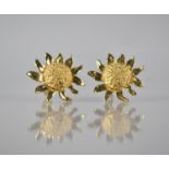 A Large Pair of Yves Saint Laurent Vintage Clip On Earrings, Sunflowers, Late 20th Century, 45mm