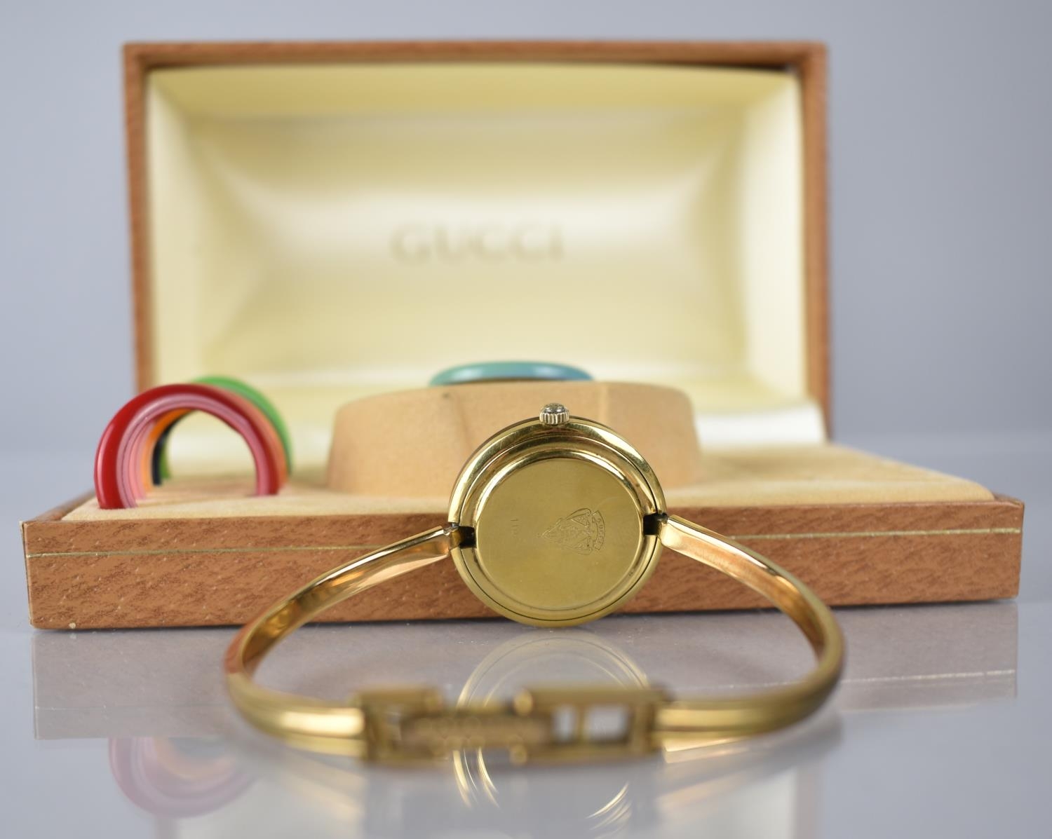 A Boxed Gucci Wrist Watch, White Enamel Dial Inscribed Gucci, Gold Coloured Hands, Interchangeable - Image 2 of 4