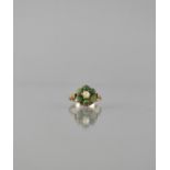 A 9ct Gold, Turquoise and Pearl Daisy Cluster Ring, Central Ivory Coloured Pearl Raised in Six