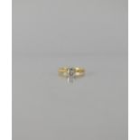 An 18ct Gold Diamond Solitaire Ring, Diamond Measuring Approx 2mm Diameter, Illusion Set in White