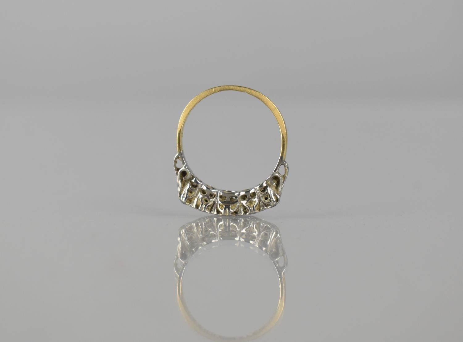 An Early/Mid 20th Century 18ct Gold, Platinum and Five Stone Diamond Ring, Old European Cut Diamonds - Bild 2 aus 3