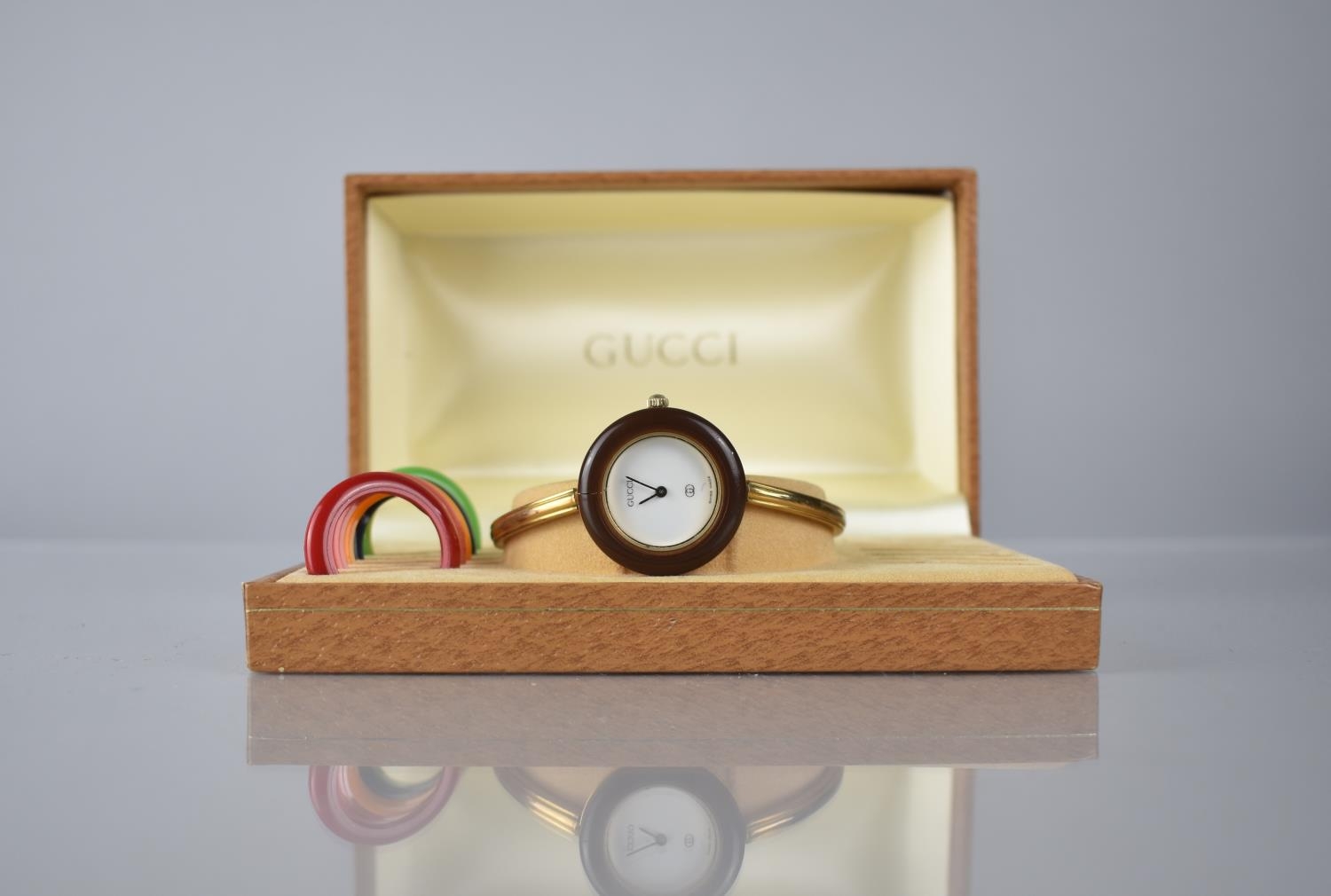 A Boxed Gucci Wrist Watch, White Enamel Dial Inscribed Gucci, Gold Coloured Hands, Interchangeable - Image 4 of 4