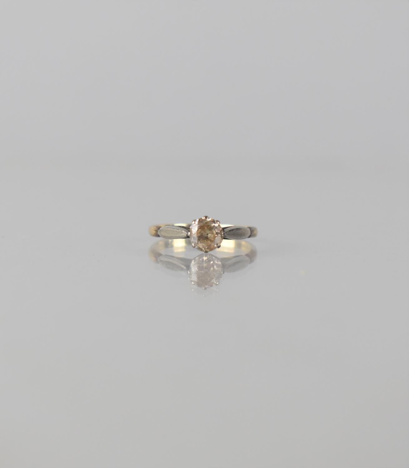 A Diamond Solitaire Ring, Round Brilliant Cut Stone Measuring Approx 0.50ct in Raised Eight Claw