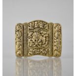 A 19th Century Chinese Silver Gilt Buckle, Now Converted to Brooch, Raised and Embossed Filigree