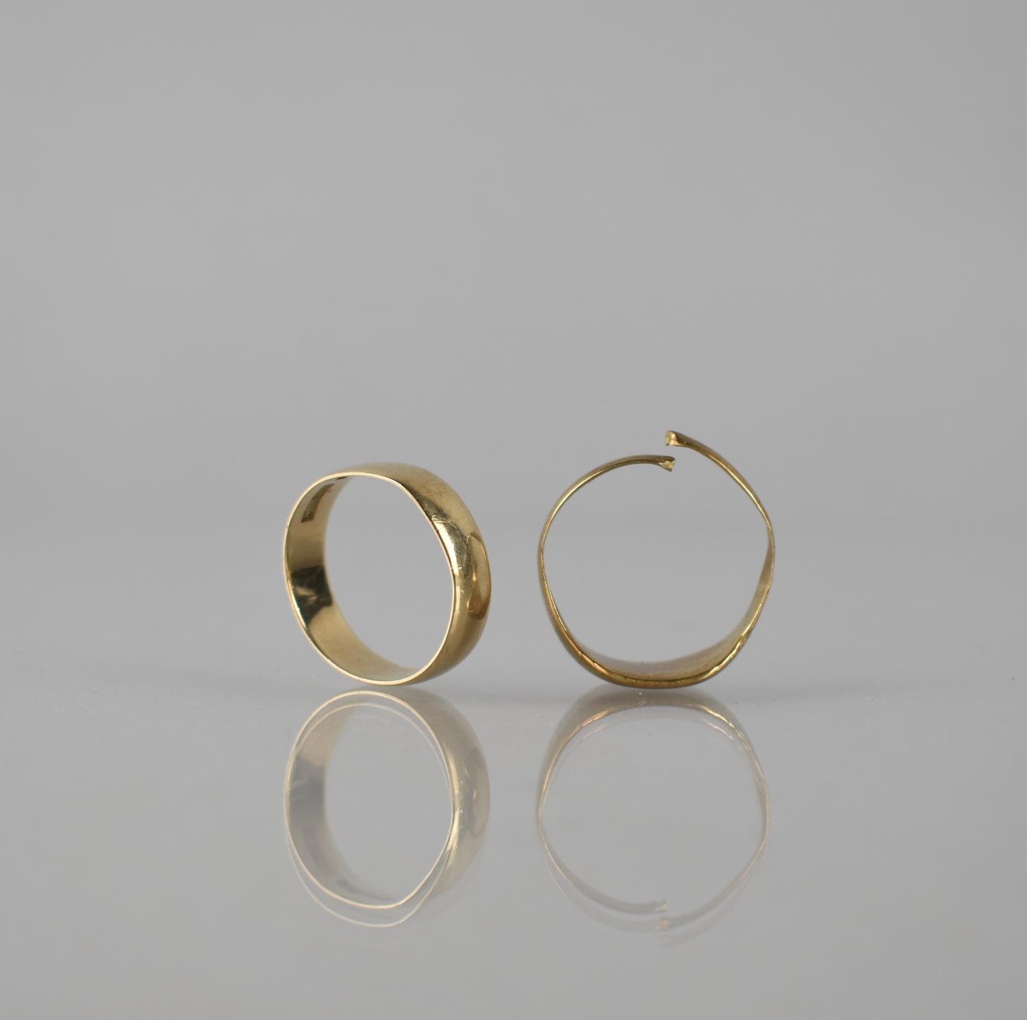 Two 9ct Gold Rings, Gents Wedding Band, 2.8gms, Birmingham 1987, and Signet Ring (Shank Split) 3. - Bild 2 aus 2