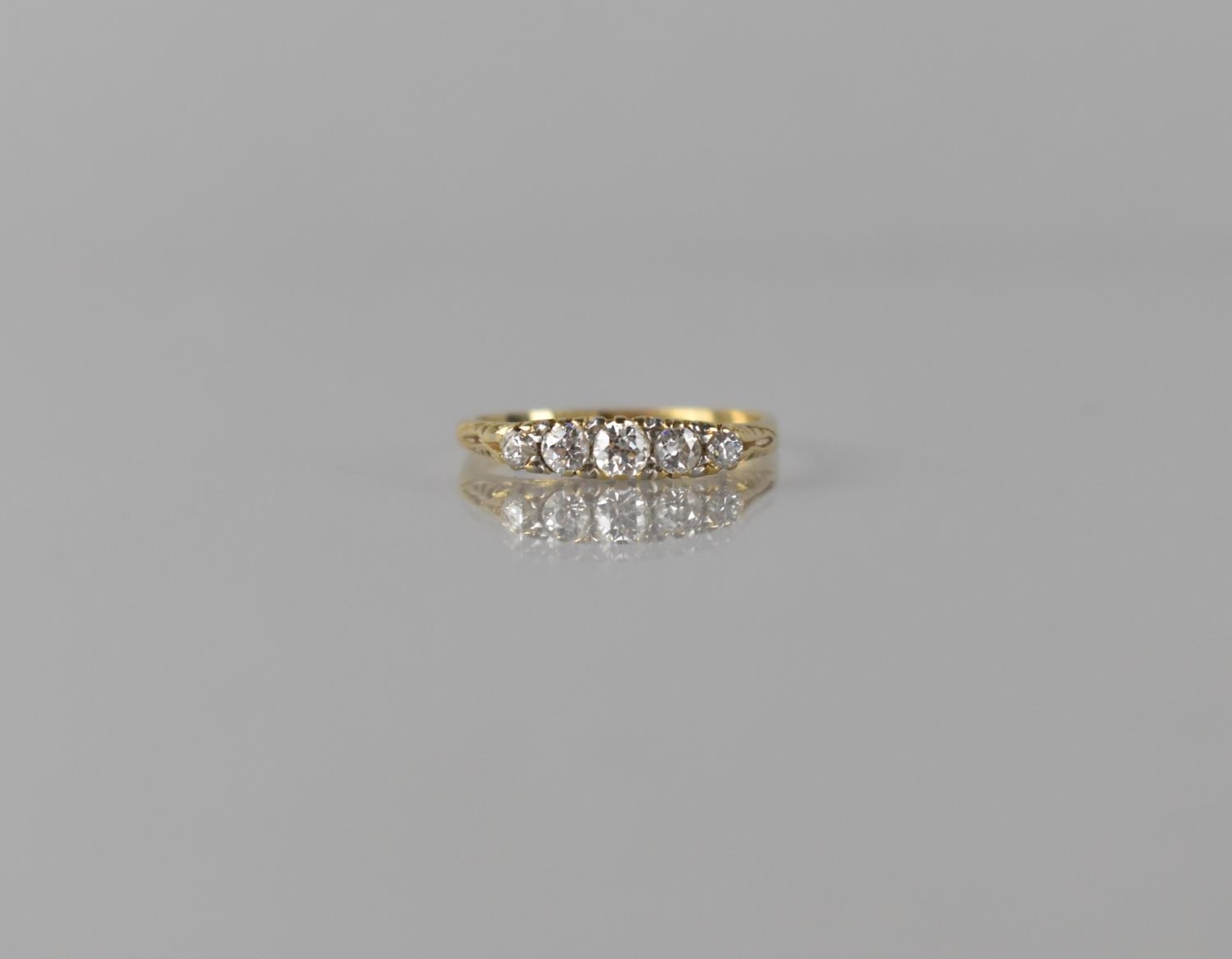 An Early 20th Century Five Stone Diamond and 18ct Gold 'Half Hoop' Ring, Graduated Old European