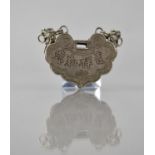 An Antique Chinese Ruyi Talisman, Front Decorated with Etched Characters in a Scrolling Frame and