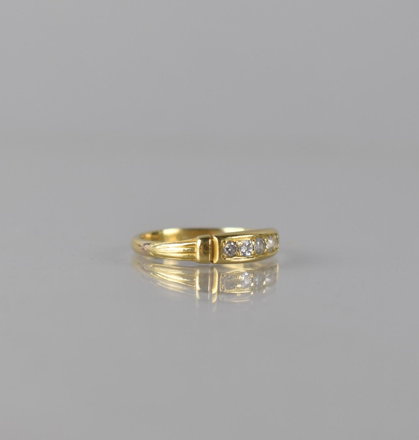 An 18ct Gold and Diamond Dress Ring, Five Mixed Cut Diamonds in Bead Bright Cut Setting, Head - Bild 2 aus 3