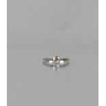 An 18ct Gold and Platinum Old Mine Cut Diamond Solitaire Ring, Asymmetric Stone Measuring Approx 5.