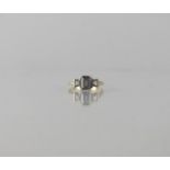 A Mystic Topaz, Diamond and 9ct Gold Ring, Central Emerald Cut Topaz Measuring 8mm by 6mm, Raised in