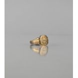 A 9ct Gold Signet Ring, Rectangular Head Monogrammed H M, Tapered Fluted Shoulders to a Flattened