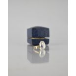 An 18ct Gold and Platinum Ladies Dress Ring Mounted with Oval Cut White Stone, Non Diamond/