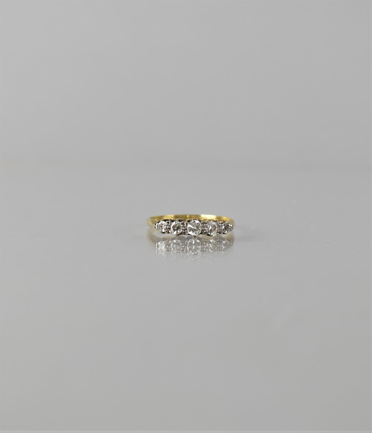 A Late 19th/Early 20th Century Five Stone Diamond and 18ct Gold Half Hoop Ring, Central Old European