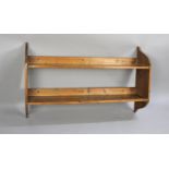 A Vintage Wall Hanging Pine Two Tier Shelf with Galleried Back, 121cm wide