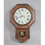 An Edwardian Octagonal Drop Dial Wall Clock with Eight Day Movement