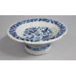 A Reproduction Chinese Porcelain Blue and White Tazza Decorated in a Floral Motif, 7.5cm high