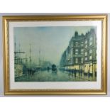 A Framed Print, Atkinson Grimshaw Liverpool Quay by Moonlight, Published by The Tate Gallery, London