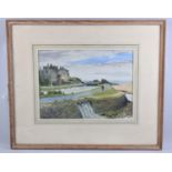 A Framed Watercolour by Marjorie Palmer, The Canal, Bude, Details Verso, 27x37cms