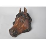 A Novelty Bergmann Cold Painted Bronze Letter Clip in the Form of a Horse's Head, 17cms High