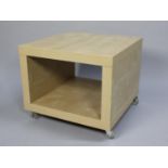 A Modern Two Tier Square Stand on Castors, 55cms