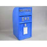 A Reproduction Blue Painted Post Office Box with Key, 64cms High