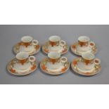 A Porcelain Coffee Service for Six decorated with Gilt Swag and Circular Cartouches, Decorated