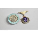 A Silver and Enamel Naval Brooch Together with an Enamel Lapel Badge for Observer Corps