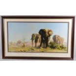 A Framed David Shepherd Print, "The Ivory is Theirs", 75x58cm