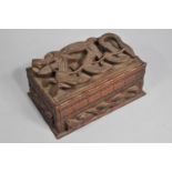An Early 20th Century Finely Carved Chinese Wooden Two Division Box Decorated with Dragons in Relief