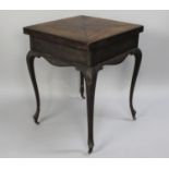 A Late 19th/Early 20th Century Mahogany Envelope Games Table with Single Drawer, Extended Cabriole