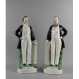 A Large Pair of Victorian Staffordshire Figures, Sankey and Moody, 43cm high