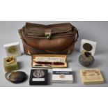 A Cased Pair of Vintage Wooden Lawn Bowls, Sheaffer Pen, Unopened Pack of Players Navy Cut