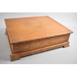 A Mid 20th Century Oak Work Box with Hinged Lid to Fitted Interior Containing Various Silks and