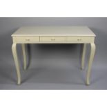 A Modern Three Drawer Side Table on Extended Cabriole Supports, 111cms Wide