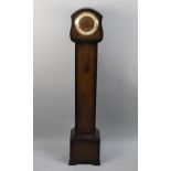 A Mid 20th Century Oak Westminster Chime Grandmother Clock, 135cms Tall