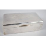 A Silver Mounted Presentation Cigarette Box, Inscribed for "Lieutenant (E) L.K.D. Wood Royal Navy,