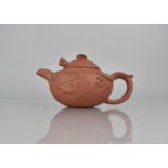 A Chinese Yixing Teapot, Body with Incised and Moulded Decoration depicting Dragon and Scrolls,