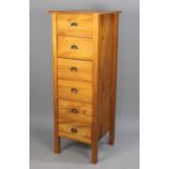 A Modern Pine Six Drawer Chest, 46cms Wide, 143cms High