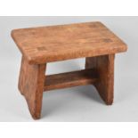 A Mid 20th Century Small Oak Stool, 30cms Wide
