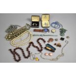 A Collection of Costume Jewellery to Comprise Necklaces etc Together with a Vintage Ingersoll 17