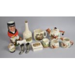 A Collection of Various Mid to Late 20th Century China on a Hunting Theme, Stylised Teapot with