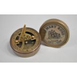 A Reproduction Circular Brass Cased Combination Sundial and Compass, Lid Inscribed The Mary Rose,
