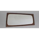 A 1970's Teak Framed Mirror with Bevel Glass, 70x38cm Max