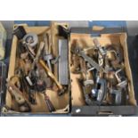 Two Boxes of Various Tools to include Clamps, Stanley Plane, Hammers Etc