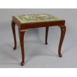 A Late 20th Century Tapestry Topped Dressing Table Stool, 35cms Wide