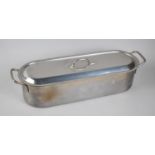 A Modern Stainless Steel Fish Kettle with Inner Pierced Tray, 50cms Long