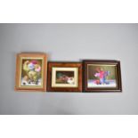 A Collection of Three Framed Miniature Still Life Paintings, Two by Dianne Branscombe and One by