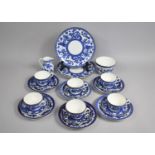 A Coalport Blue and White Transfer Printed Tea Set to Comprise Six Cups, Six Saucers, Six Side