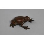 A Small Patinated Bronze Study of a Frog, 4cms Long