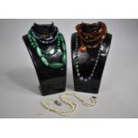 A Collection of Various Bead Necklaces to Comprise Malachite etc